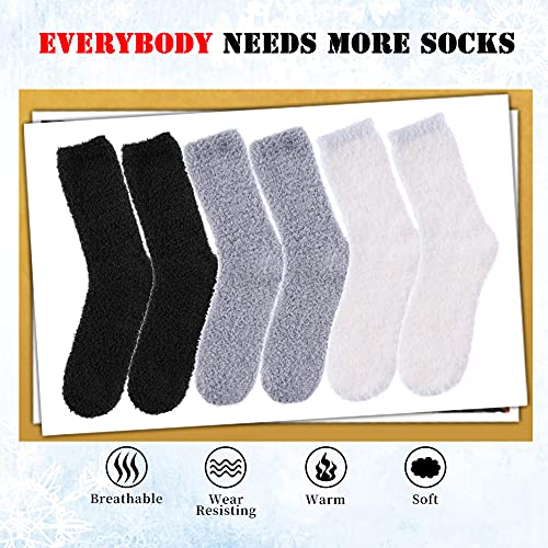 Image of LANLEO 5 /6 Pairs Womens Super Soft Fuzzy Plush Warm Winter Home Sleeping Slipper Socks