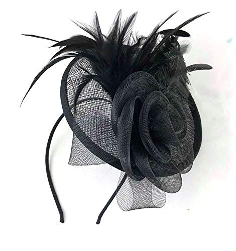 Allsorts Large Black Hat Fascinator Weddings Ladies Day Race Royal Ascot by Allsorts