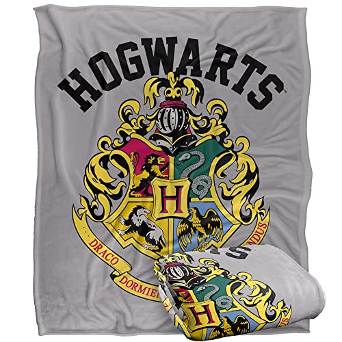 HARRY POTTER Hogwarts Crest 3 Officially Licensed Silky Touch Super Soft Throw Blanket 152 x 127 cm
