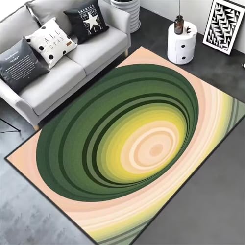 Tapis rectangulaire 60x110 cm géométrique vert doux - 2