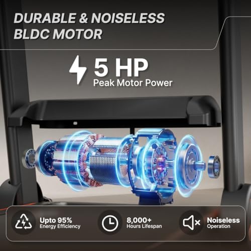Image of Fitkit by Cult PowerRunPlus Treadmill BLDC 5HP Peak & 120kg Weight Capacity | 14 km /h Max Speed | LED Display with Tablet Holder | 12 Preset Program | Home Gym Equipment