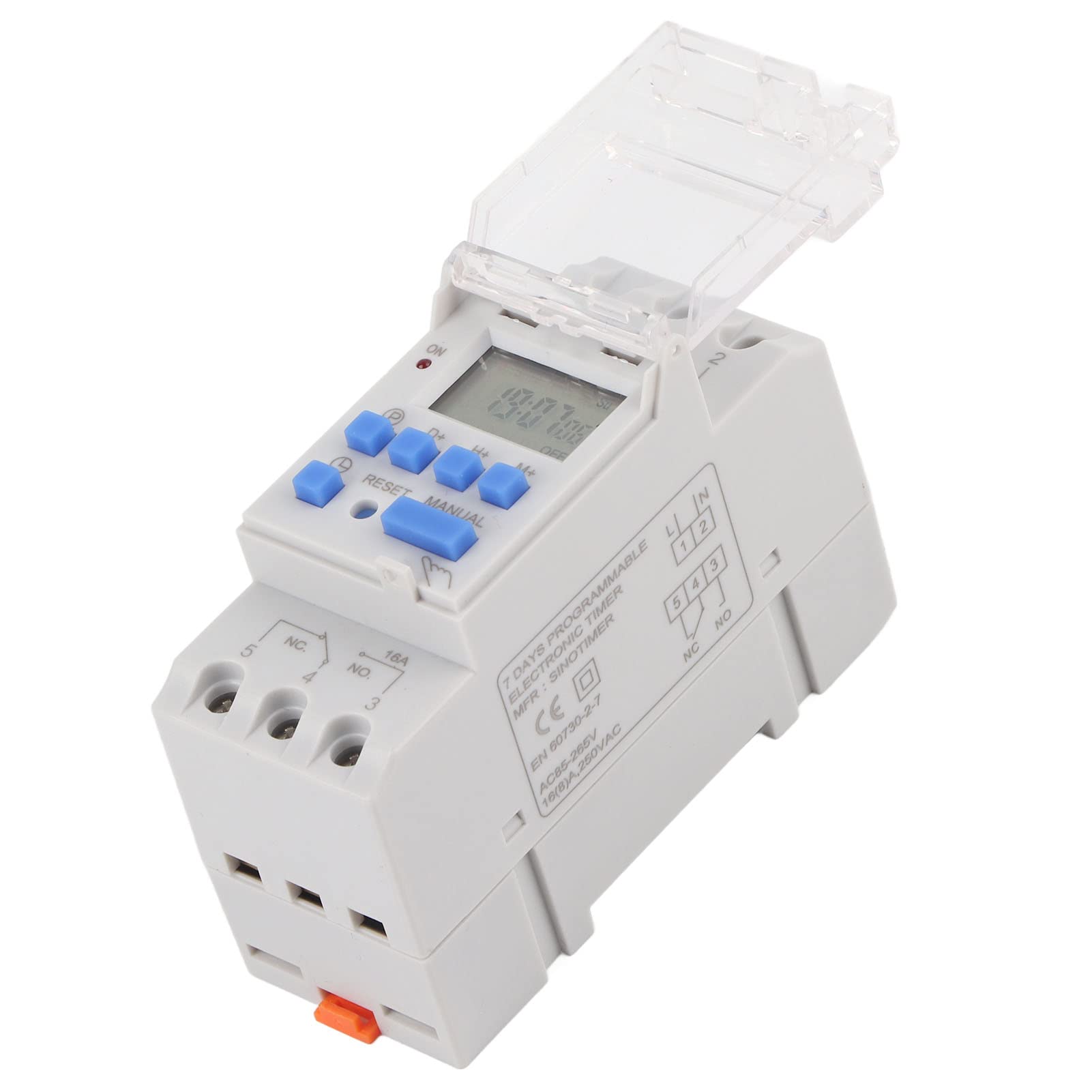 Interruttore temporizzato Digitale LCD 16A settimanale 12/24 Ore Controllo relè temporizzato programmabile, con indicatore LED for Uso Domestico Mini relè
