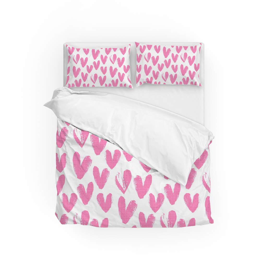 Housse de couette polyester durable rose pour dire adieu aux draps rêches et froissés