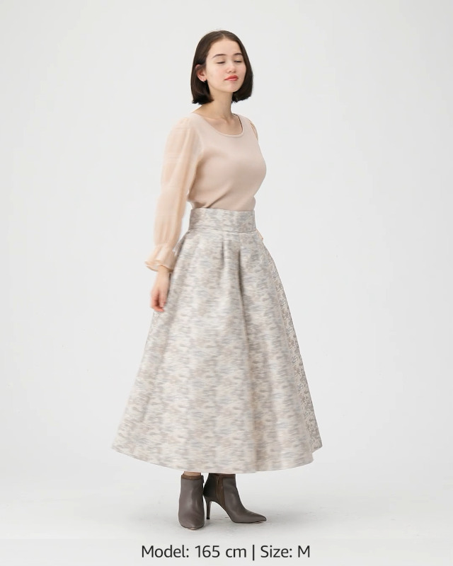 ジャガードタックスカート ROSE BUD ジャガードタックスカート