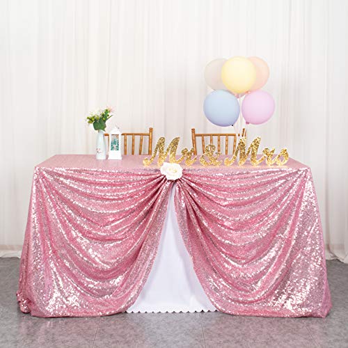 ShinyBeauty Nappe à Paillettes argentée Linge de Table à Paillettes pour nappes de Noël Nappe rectangulaire à essuyer pour Mariage / fête 60 x 102 Pouces (60 x 102 Pouces, Rose Fuchsia) Cover