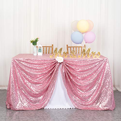 ShinyBeauty Nappe à Paillettes argentée Linge de Table à Paillettes pour nappes de Noël Nappe rectangulaire à essuyer pour Mariage / fête 60 x 102 Pouces (60 x 102 Pouces, Rose Fuchsia)