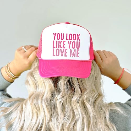 Image of You Look Like You Love Me Trucker Hat Country Song Lyrics Adult Classic 5 Panel Mesh Snapback