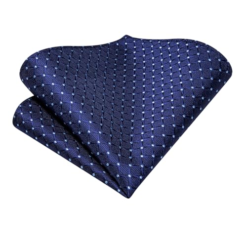 Image of Hi-Tie Silk Ascot for Men Self Tie Men's Cravat and Flower Lapel Pin Handkerchief Cufflinks Set for Wedding Party