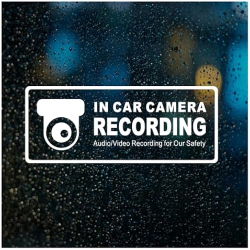 Camera Audio Video Recording Window Cars Stickers,Waterproof Security Warning Decal, 2“x 5” in Car Camera Recording Sticker for Rideshare Van Truck Taxi Bus Coach Drivers (8Pcs)