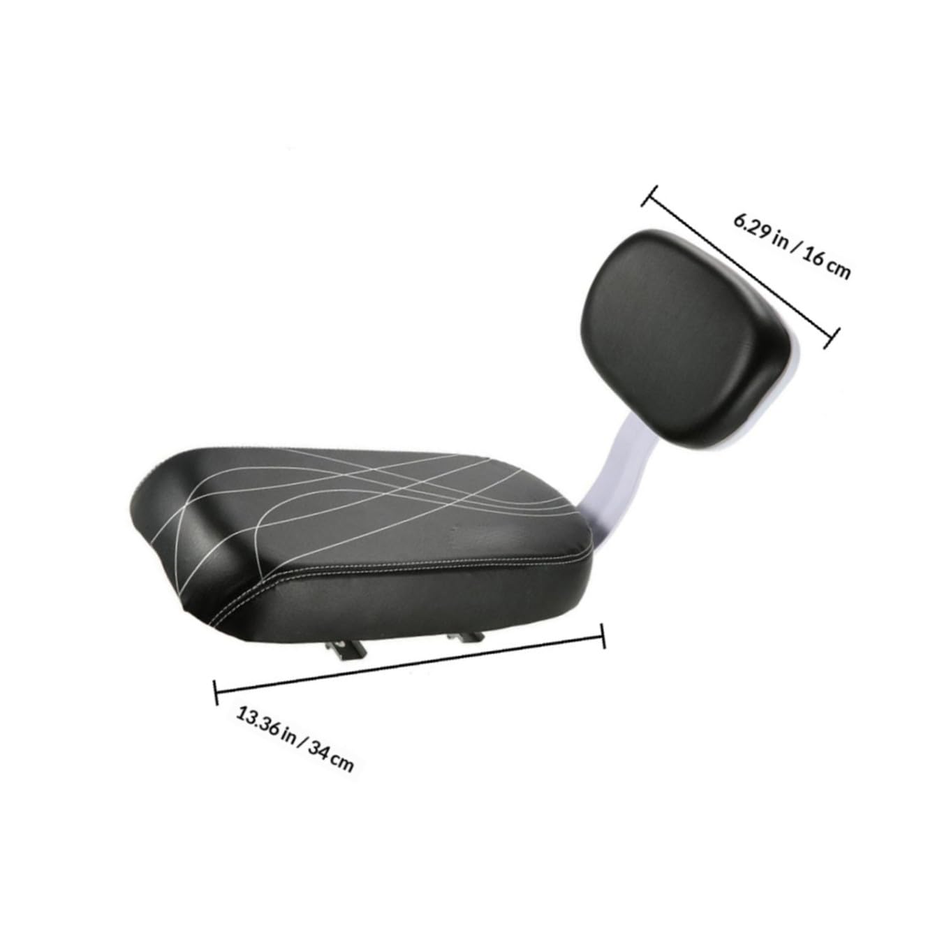 Happyyami Cuscino Posteriore per Trasporto Passeggero Schienale Morbido e Confortevole in Cuoio Nero per Bicicletta su Bici Pieghevoli e Stradali