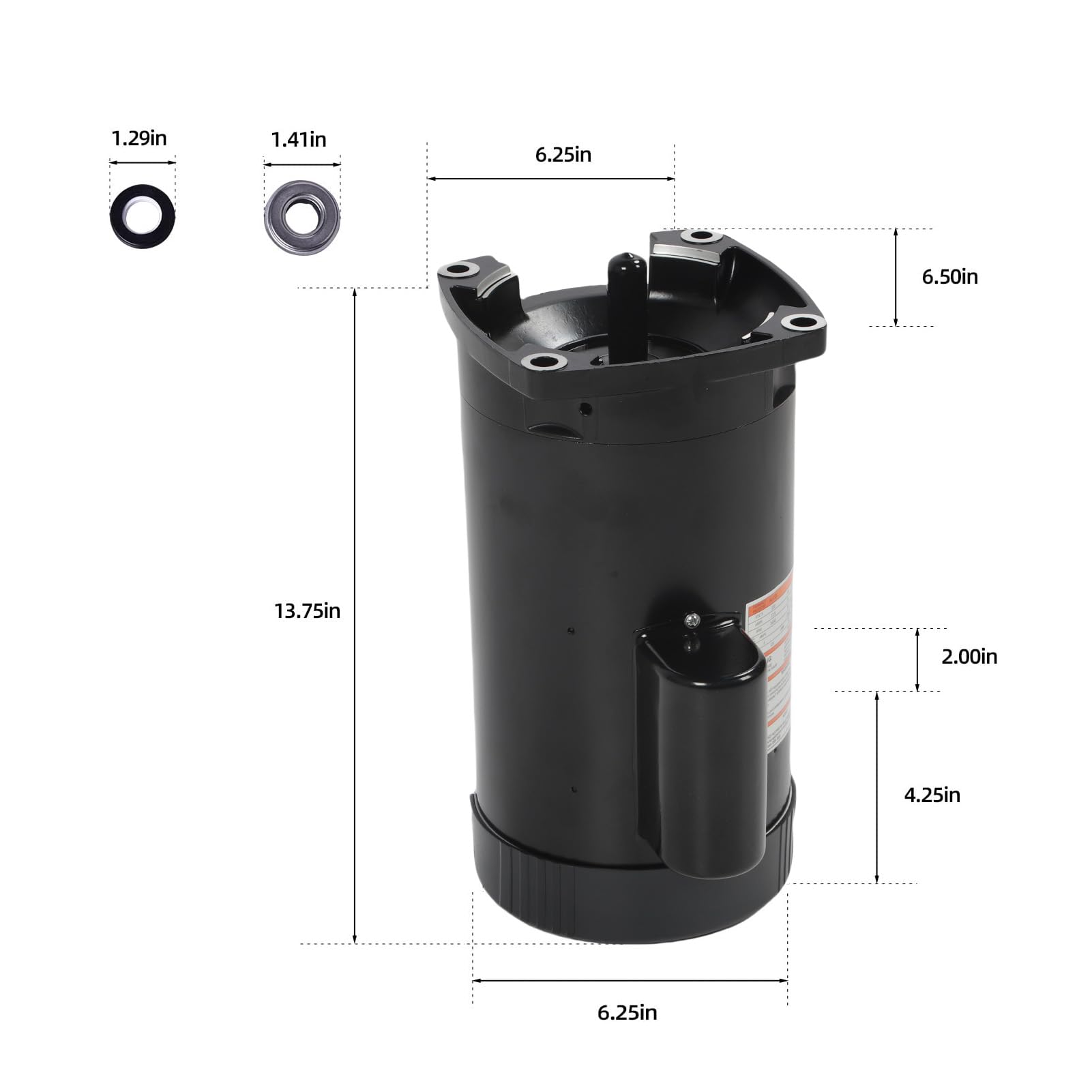 Fafeicy B2840 Motor de Bomba de Piscina de una Sola Velocidad, 2.5 Caballos de Fuerza 3450rpm 11.5A Pida Cuadrada para MAX-e-Glas Dyna-Glas con Protección de Sobrecarga Térmica