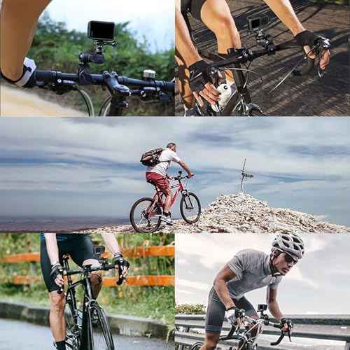 Image of yantralay Action Camera Handlebar Mount with 360 Dual Ball Head | Super Clamp for Go Pro, Insta 360, Mobile, Bike, Motorcycle - Universal Quick Release Bracket for Camera & Accessories.