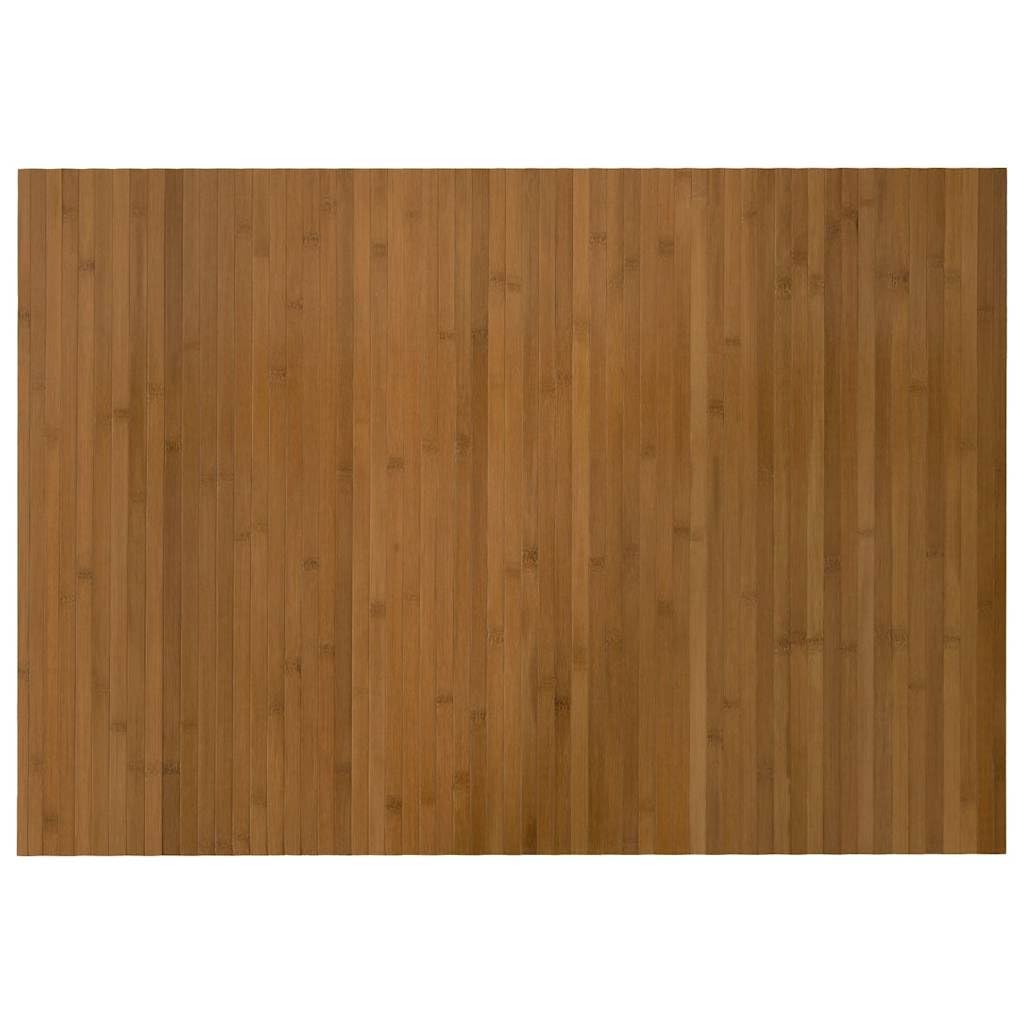 Tapis en bambou marron 70 x 100 cm – Tapis moderne rectangulaire pour salon, cuisine et couloir – Tapis naturel résistant avec dessous antidérapant