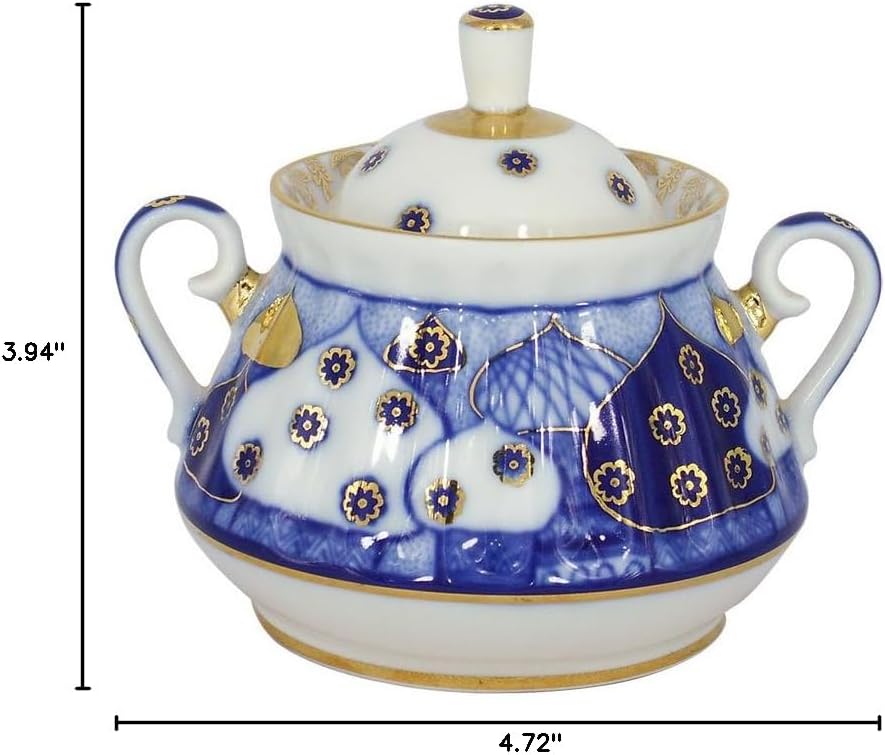 Lomonosov Porcelain Sugar Bowl Orthodox Domes Church Bells 10 oz/300 ml