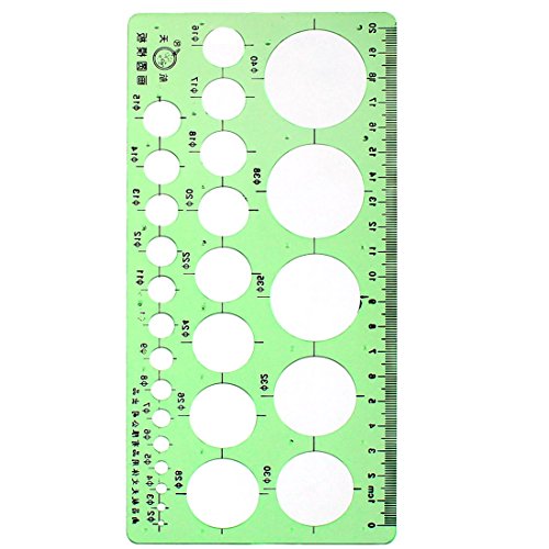 Pochoir Réutilisable En Plastique - 2 à 40 Mm De Diamètre - Outil De Mesure Et Dessin