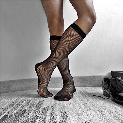 Goobester Men's Stocking Business Dress Formal Wear For Suit Men Fishing Net Tube Socks2
