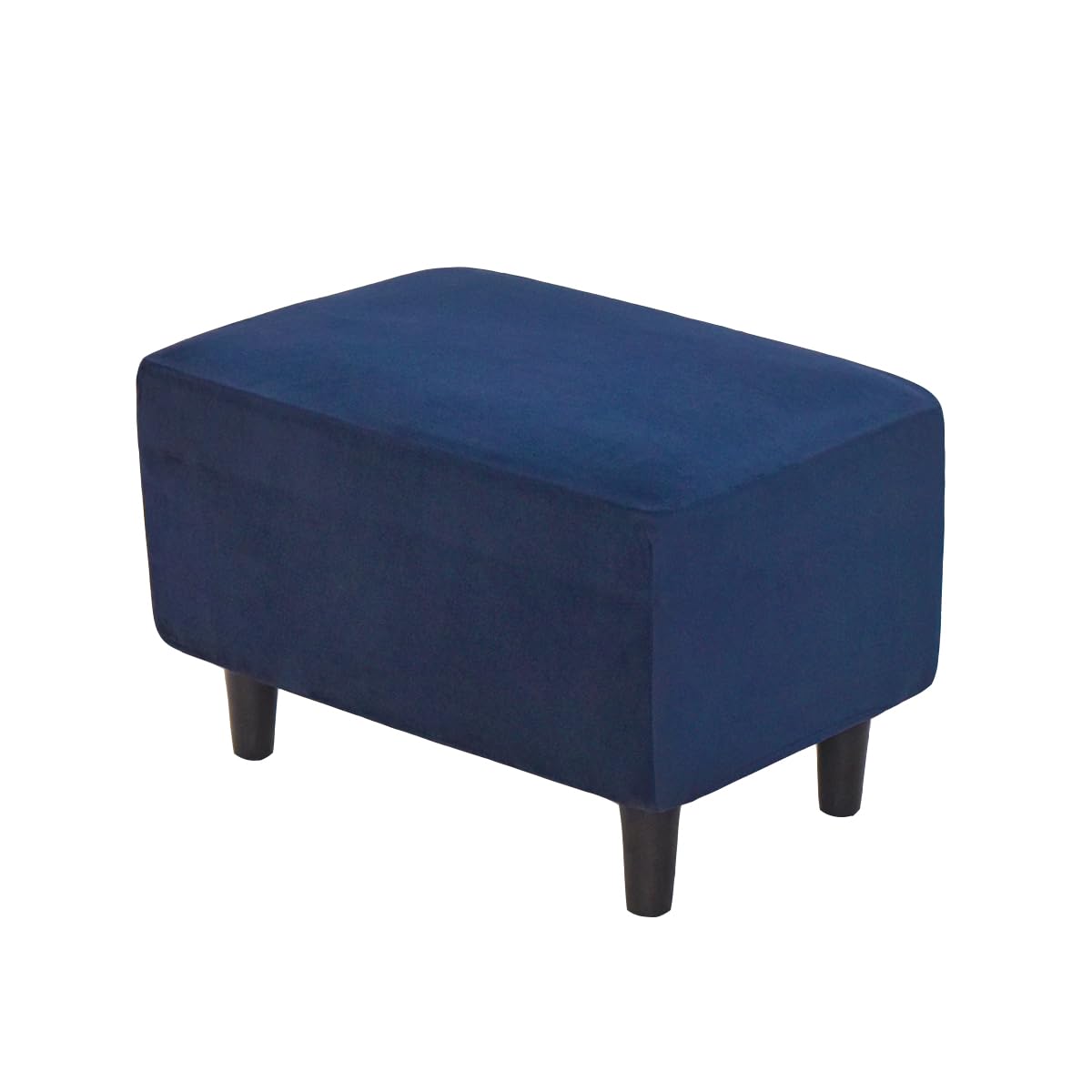 PENDEJATO Stretch Ottoman Covers, Velvet Ottoman Slipcover Rectangle Storage Stool Cover Footstool Slipcover for Living Room Furniture Protector (Dark
