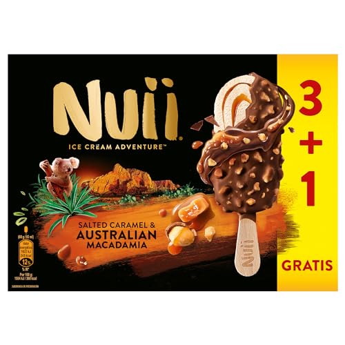 Nuii Bombón, Caramelo & Nueces Macadamia Australianas, 4 x 90ml (Congelado)