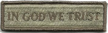 in GOD We Trust - Tactical Morale Patch - ATACS-Tan
