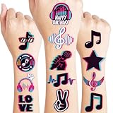 96 PCS Music Notes Pre-Cut Temporary Tattoos for Kids | Super Cute Musical Note Themed Birthday Party Favors, Supplies, Decorations, Fake Tattoo Stickers, School Prizes & Gifts Boys & Girls Rewards