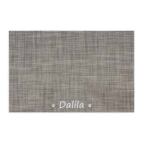 Tappetino per cibo per cani personalizzato con nome, tappetino per cibo e acqua personalizzato, tappetino per l'alimentazione del cane (grigio nero, 30 x 45 cm) Tappetino per cibo per cani personalizzato con nome, tappetino per cibo e acqua personalizzato, tappetino per l'alimentazione del cane (grigio nero, 30 x 45 cm)