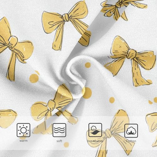 Wusikd Yellow Bows Dots Girls' Underwear Cotton Girls Briefs Soft Toddler Underwear 2T3