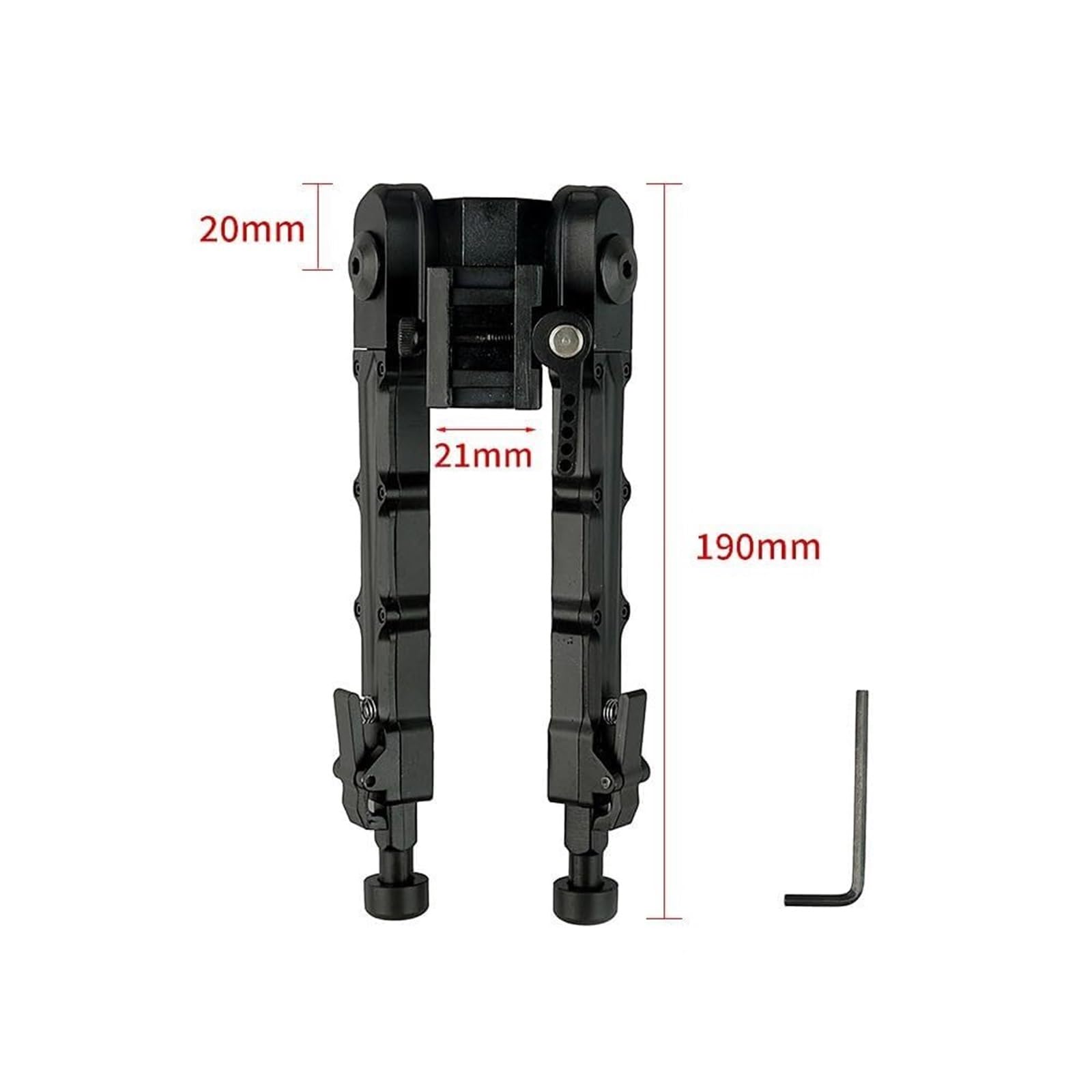 Bipied V9 en Alliage D'aluminium, Bipied Tactique QD, Extension De 7 À 8,5 Pouces, Support Tactique Réglable for Rail De 20 Mm(Black)