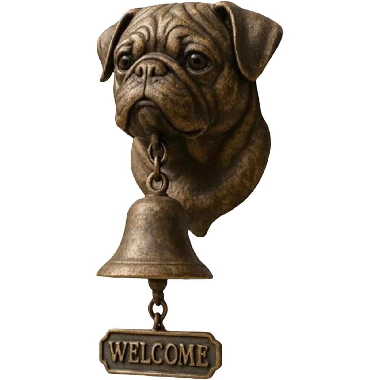 DEJIN Dog Welcome Doorbell, Vintage Resin Wall Mounted Entry Bell for Porch, Front Door & Garden - Must-Have Dog Lover Giftg Bell(Pekingese)