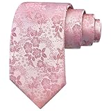 GUSLESON Dusty Rose Tie for Men Floral Fashion Wedding Necktie Business Party (1037-43)