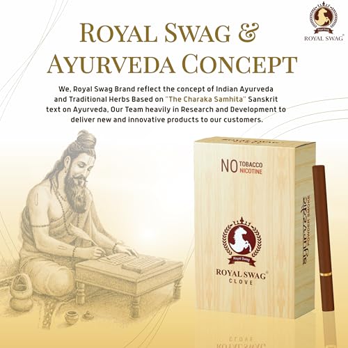Image of ROYAL SWAG Ayurvedic & Herbal Cigarette, Combo Pack of Mint, Clove Flavour Smoke (10 Stick Each) Nicotine Free & Tobacco Free Cigarettes - (Pack Of 20 Sticks)
