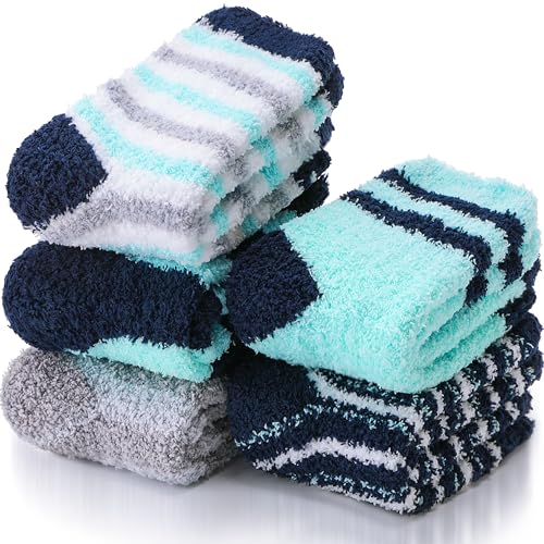 Image of EBMORE Fuzzy Socks Warm Winter Slipper Fluffy Sleep Cozy Comfy Cabin Socks for Mens Womens