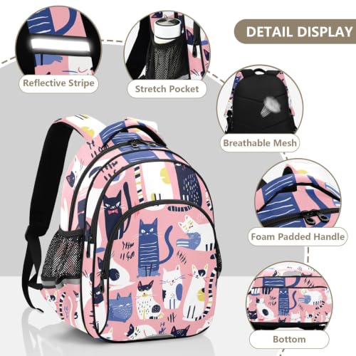 Sac à dos enfant léger chats colorés pour éviter le mal de dos à l'école