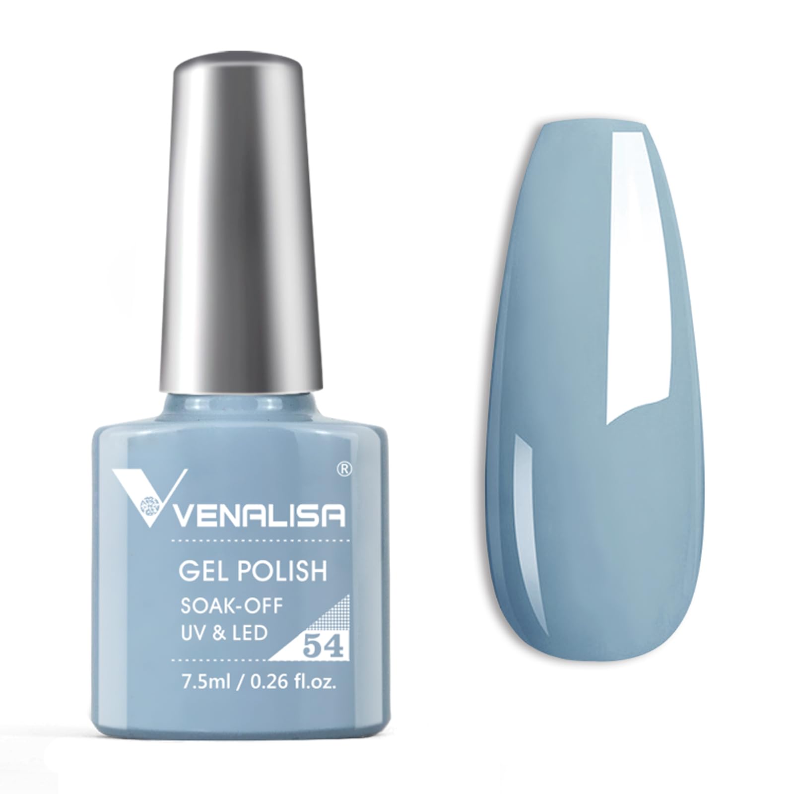 VENALISA Gel Nail Polish - Gray Light Blue Color Soak Off UV LED Nail Gel Polish Nail Art Starter Manicure Salon DIY at Home