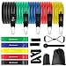 Odoland 16 pcs Resistance Bands Set Workout Bands and Rehab Bands, Heavy Exercise Bands Fitness Bands with Door Anchor, Ankle Strap, Resistance Loop Bands for Gymnastics