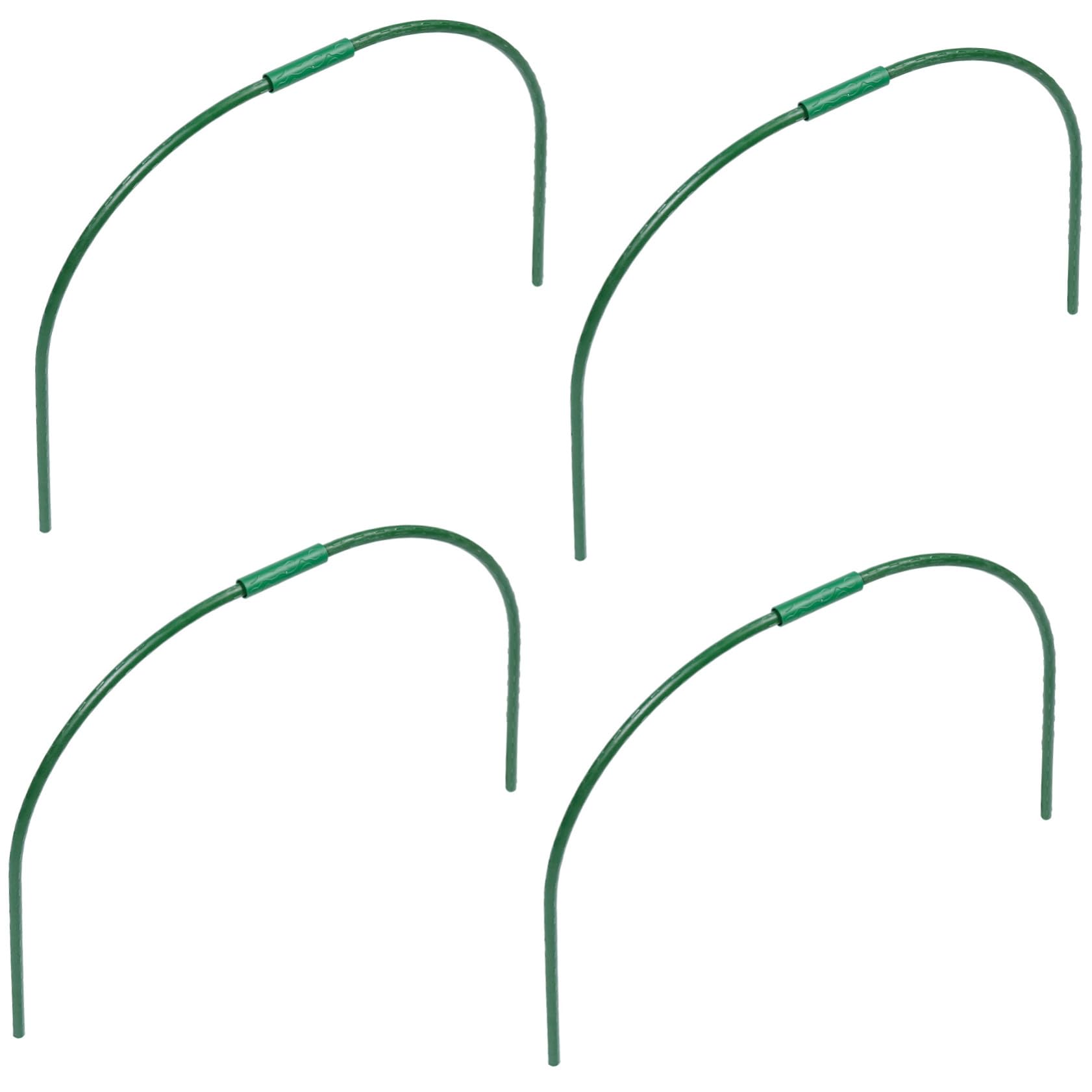 Support de Serrage en Acier Vert Crochets Arqués Lot de 4 Structure Incurvée Résistante la Rouille pour Balcon et Protection des Plantes