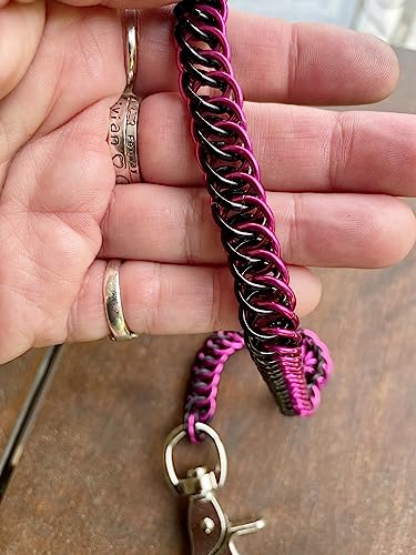 Pink and Black Wallet Chain, Chainmail Wallet Chain, Handmade Wallet Chain, Various Colors to Choose From3