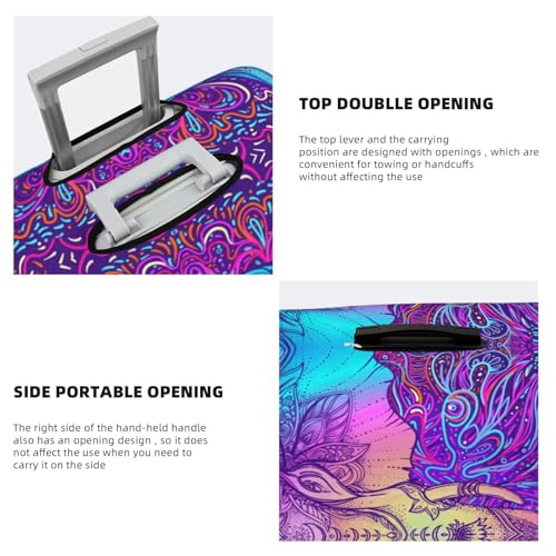 Elephant In Tribal Style Print Luggage Cover For Suitcase,Washable Elastic Travel Suitcase Protector With Zipper Closure And Bottom Buckle – Fits 18-32" Luggage-Large3