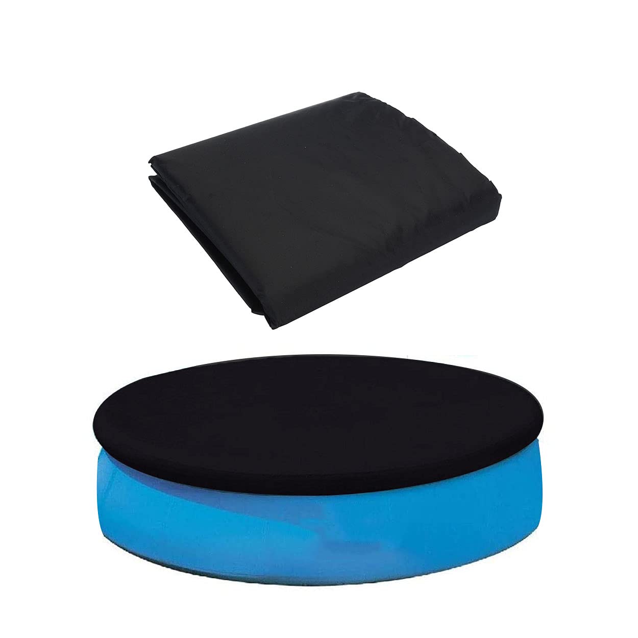 Bâche de piscine ronde pliable, tissu Oxford 420D, imperméable, coupe-vent, résistante aux UV, pour piscine, spa, noir
