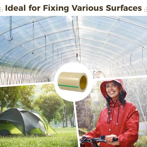 Image of Homaisson Greenhouse Repair Tape, 5.9 inchx164' High Adhesion Poly Patch Tape, Waterproof Clear Tent Tape, PE Sheeting Tape, Greenhouse Accessories for Seaming and Sealing