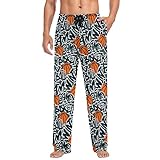 Pantalones de pijama para hombre con diseño de baloncesto grunge multicolor, pantalones de pijama suaves de invierno para estar en casa, pantalones de pijama largos, pantalones de pijama para dormir p
