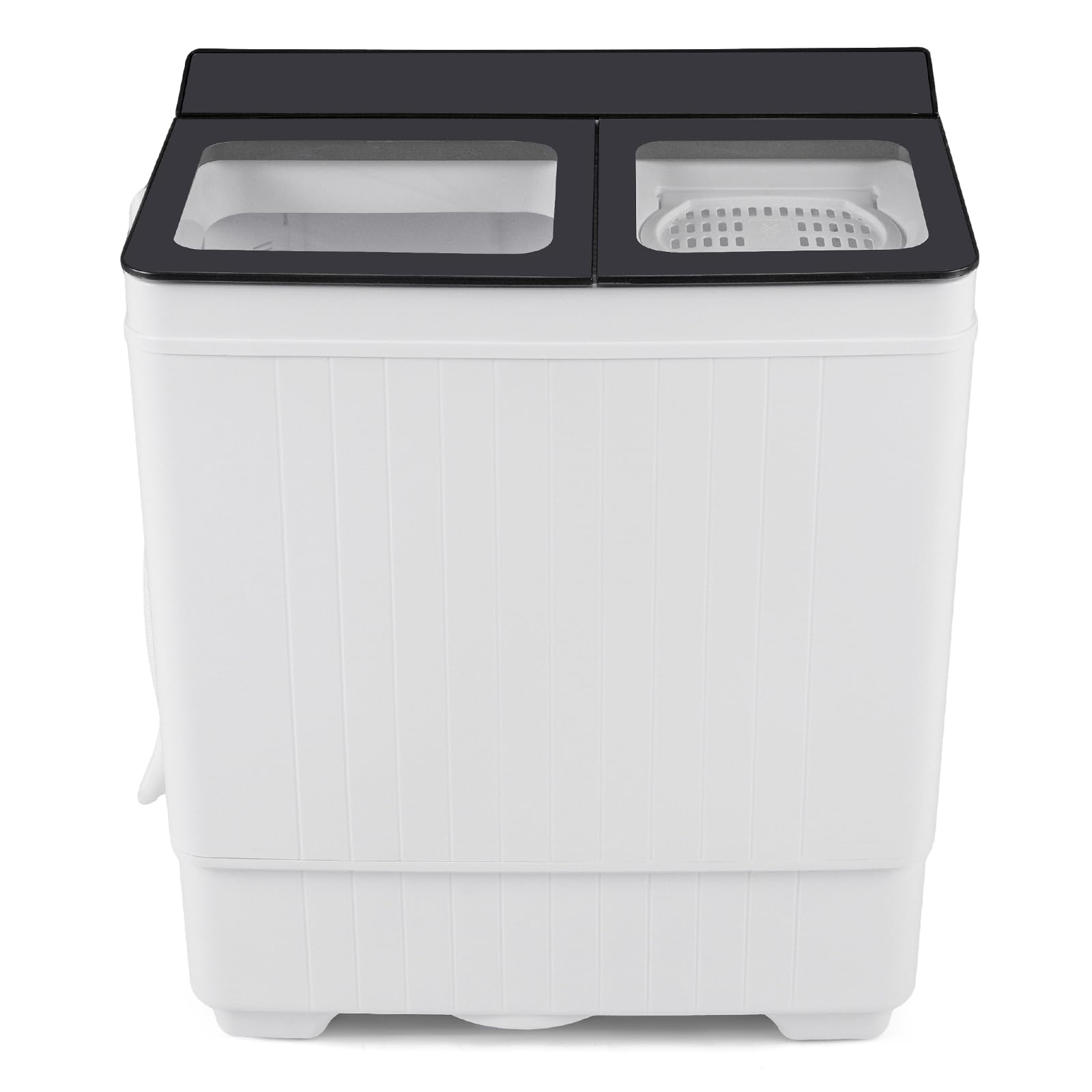 COSTWAY Portable Washing Machine, 26 lbs Laundry Machine with 18 LBS Washer & 8 LBS Spinner Combo, Twin Tub Washer with Built-in Drain Pump for Apartments, RVs, Dorms, Gray
