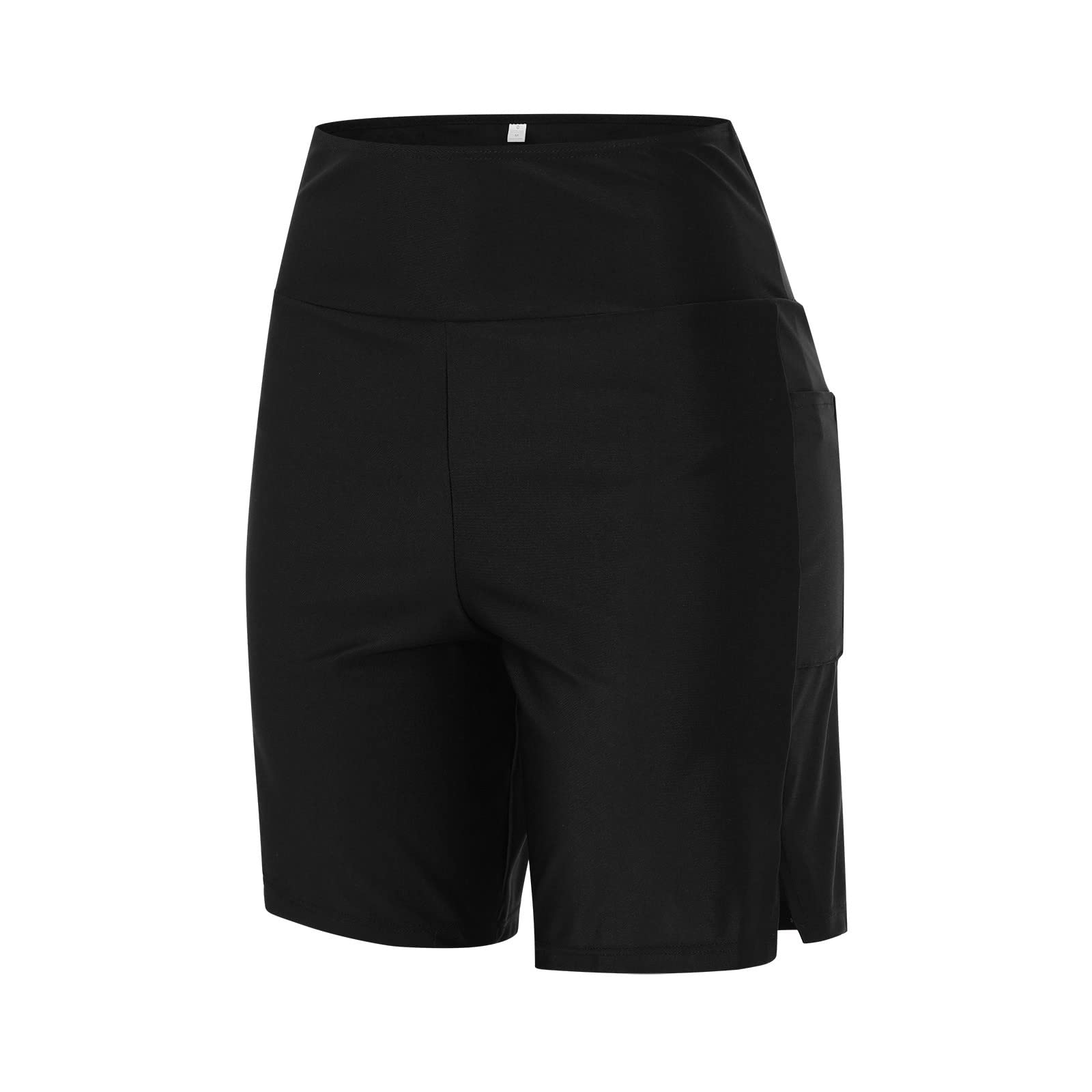 Short de Bain Femme Long Maillot Shorty Noir Bas Bikini Boxer Taille Haute avec Poches Shorts Plage à Séchage Rapide pour Yoga Natation Surf