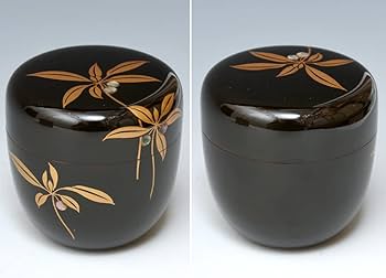 Amazon.co.jp: 蒔絵師 中村湖舟造藪小路蒔絵中棗 青貝入 共箱