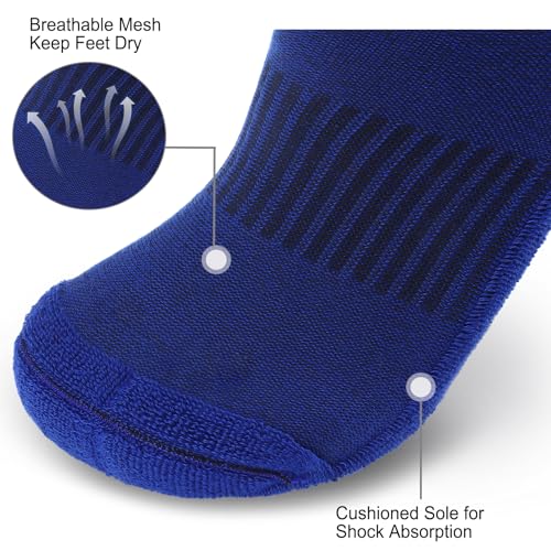 Ultrafun 5 Pairs Striped Crew Socks Cotton Cushioned Athletic Sports Running Socks for Men Women Teens - Image 5