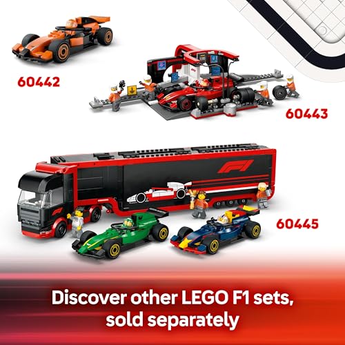 LEGO City F1 Williams Racing & Haas F1 Race Cars - Toy Formula 1 Building Models with 2 Driver Minifigures & Start Lights - Small Gift Idea for 4+ Year Old Toddlers, Boys & Girls - 60464