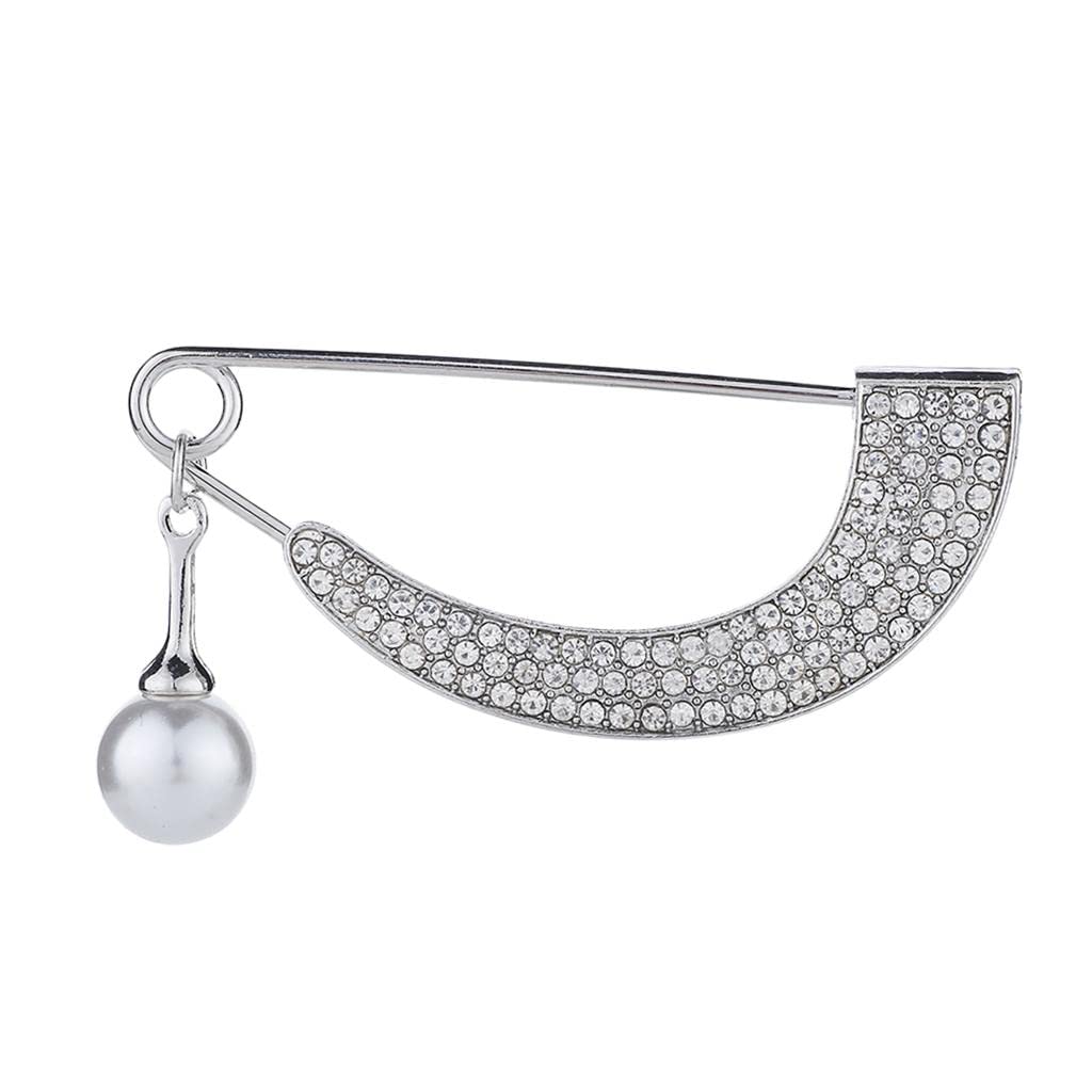 Womens Crystal Pearl Cardigan Clip Sweater Brooch Scarf Coat Gown Silver |Jewelry & Watches | Fashion Jewelry | Pins & Brooches-image-12