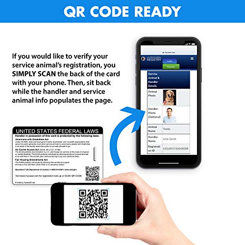 Custom Holographic Service Dog Id Card + 3 Key Tags | Includes Registration To National Dog Registry- Qr Ready #TOP5