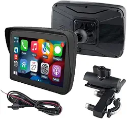 Tela Navegador Sensível ao Toque GPS Central Multimídia HD 5 Polegadas IP67 Modo Moto Auto Carplay Sem Fio Bluetooth Andoid Auto