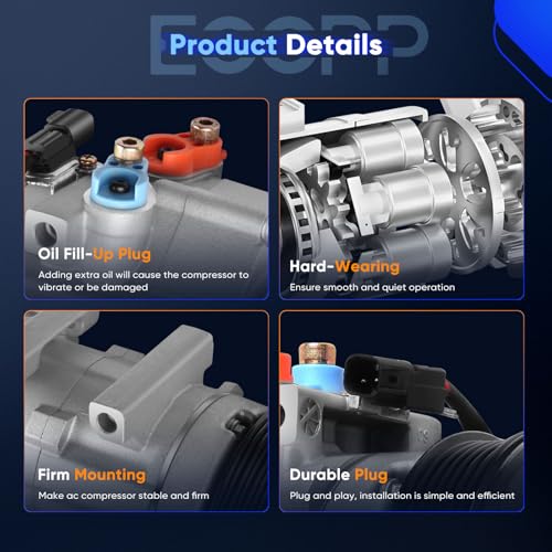 Image of ECCPP AC Compressor for Ford for F-150 for F-250 for F-350 4.6L 5.4L 6.4L | 2007-2010 for Lincoln Navigator 5.4L 2007-2014 Fast Cooling AC Compressor with Clutch