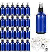 CycleMore 25 Pack 4oz Blue Glass Spray Bottles with Fine Mist Sprayers, Glass Travel Bottles for ...